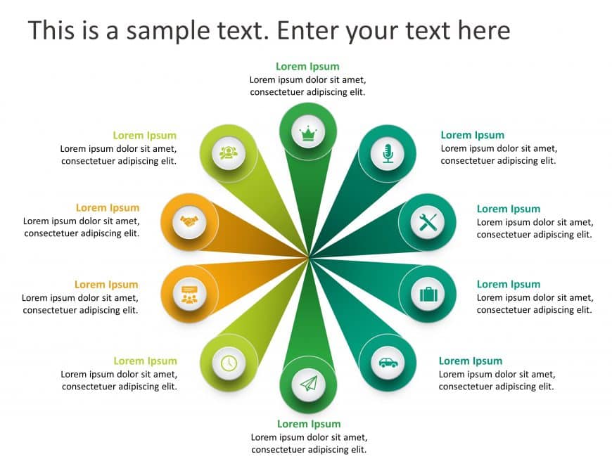 10 Steps Flower Features PowerPoint Template