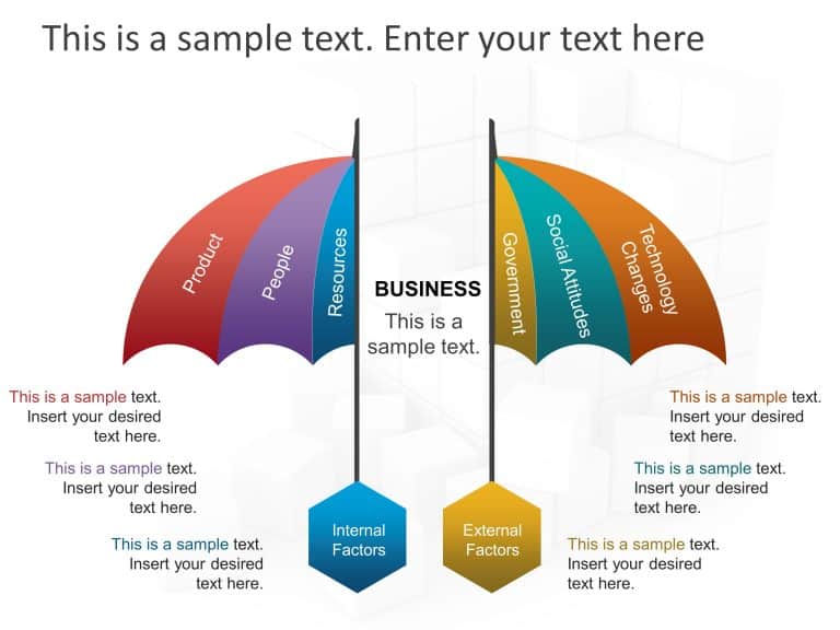 Umbrella Internal External Factors PowerPoint Template