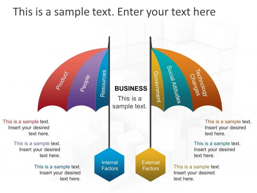 Umbrella Internal External Factors PowerPoint Template