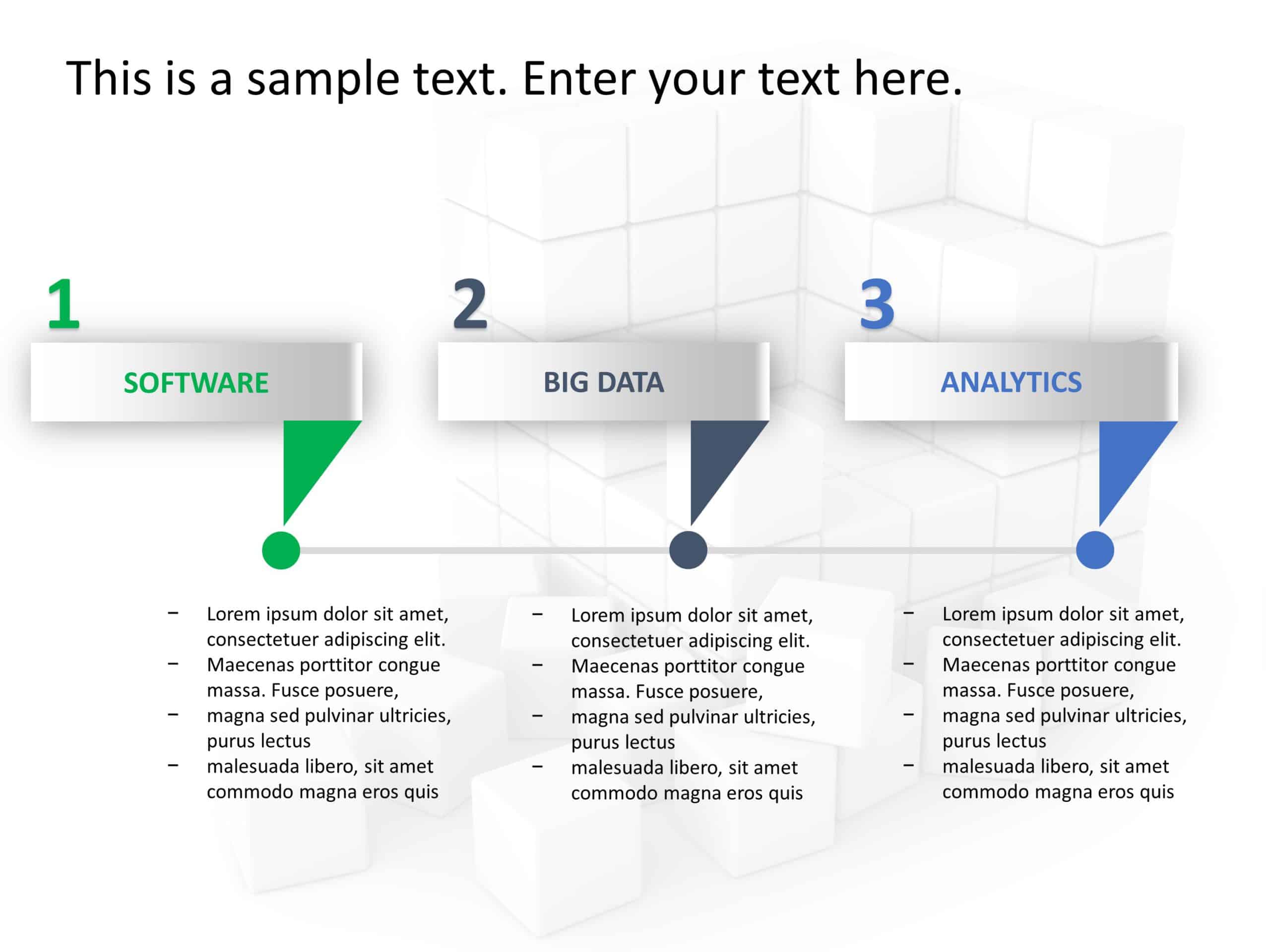 Three Step Strategy Visual Cascade 3 Steps Strategy PowerPoint Template