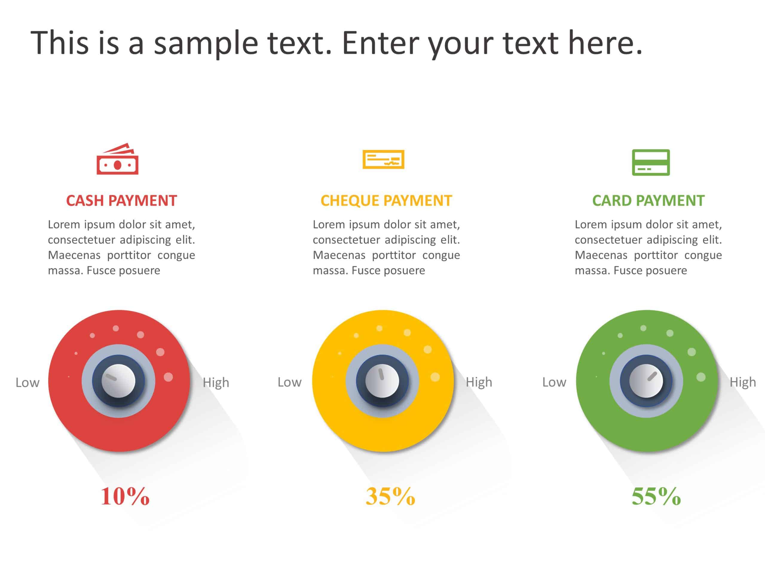 Powerpoint Dial Example Dial Share Comparison PowerPoint Template