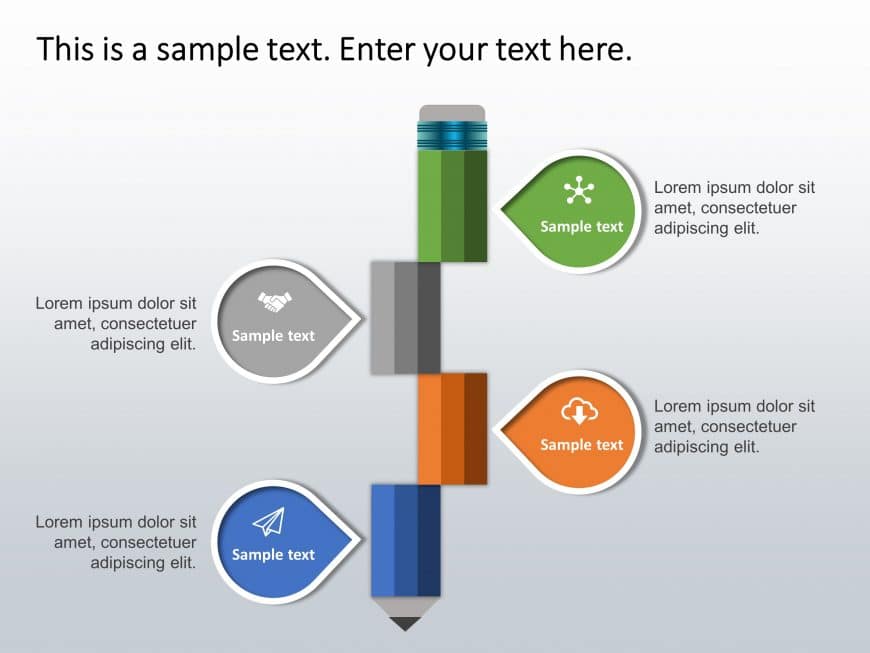 4 Steps Pencil Strategy PowerPoint Template