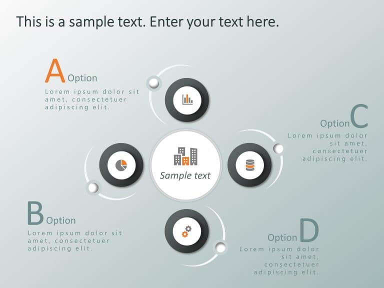 4 Steps Circular Strategic Initiatives PowerPoint Template & Google Slides Theme