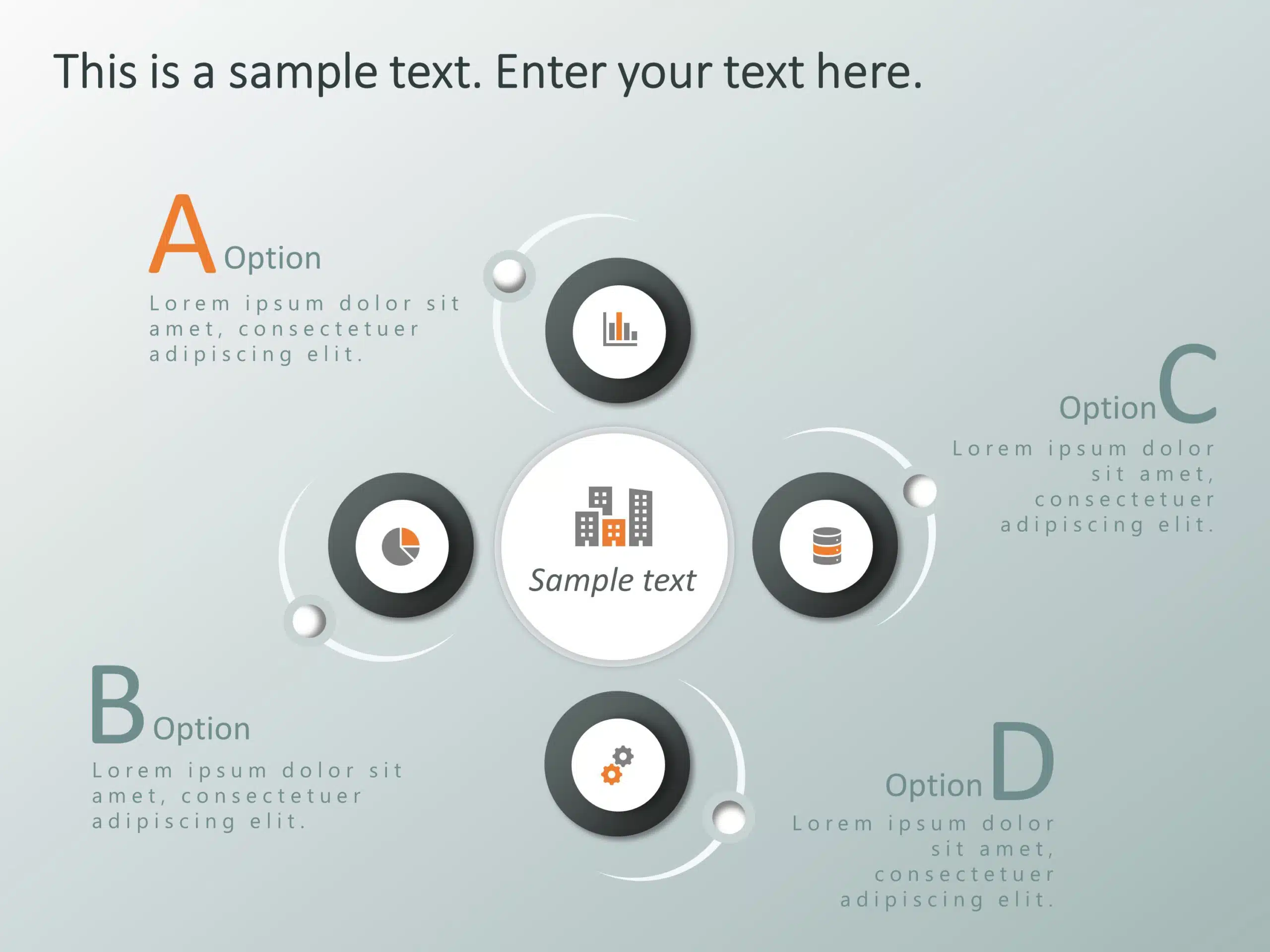 4 Steps Circular Strategic Initiatives PowerPoint Template & Google Slides Theme