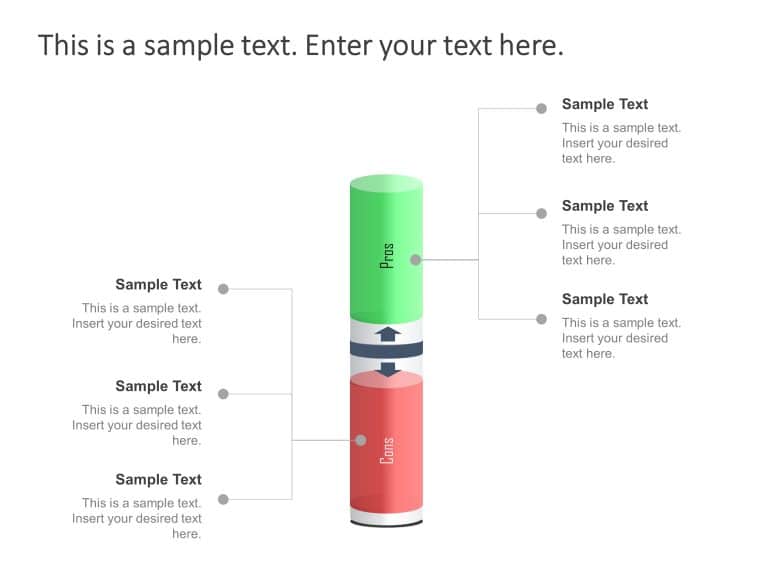 Cylinder Pros and Cons PowerPoint Template & Google Slides Theme
