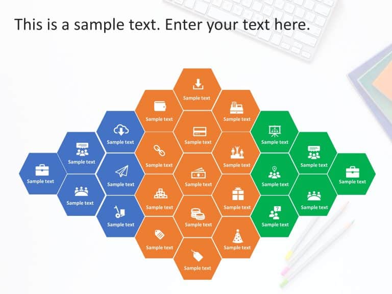 Hexagon Strategy 2 Powerpoint Template 7818