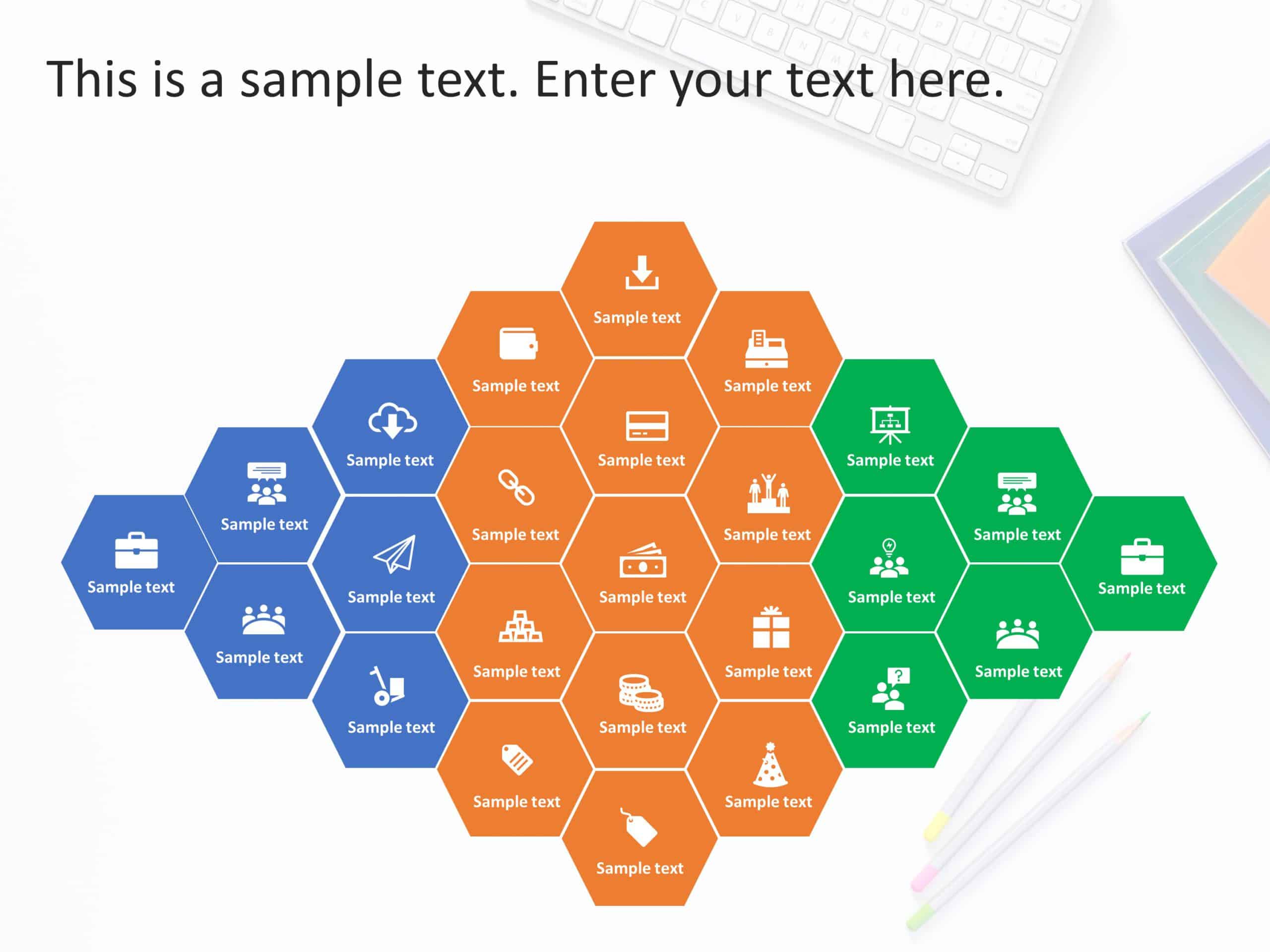 Hexagon Strategic Initaitives PowerPoint Template