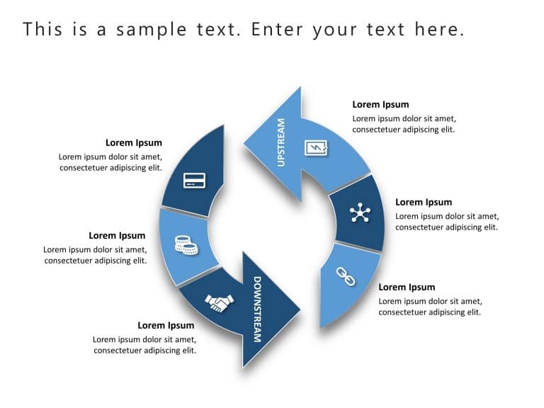 Arrows Upstream Downstream Process PowerPoint Template & Google Slides Theme