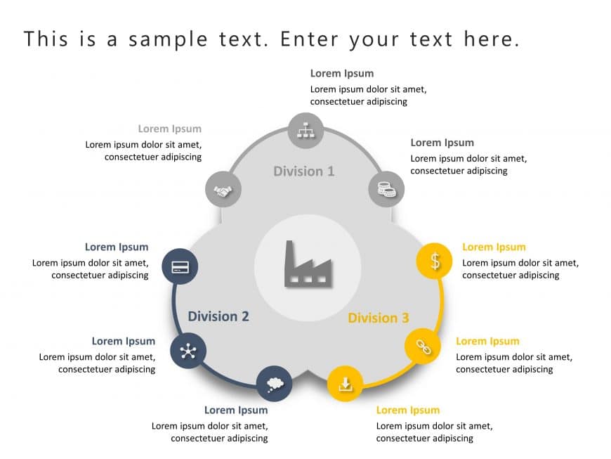 9 Steps Company Capabilties PowerPoint Template