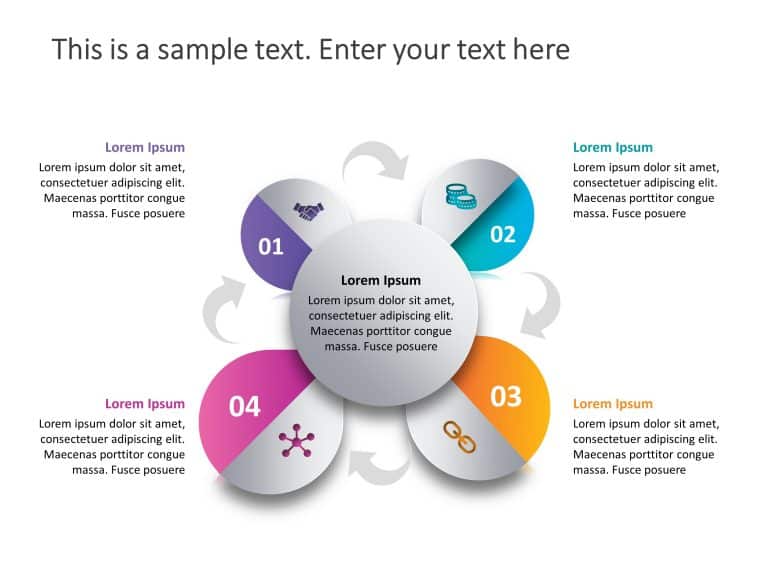 4 Steps Circular Business Process PowerPoint Template