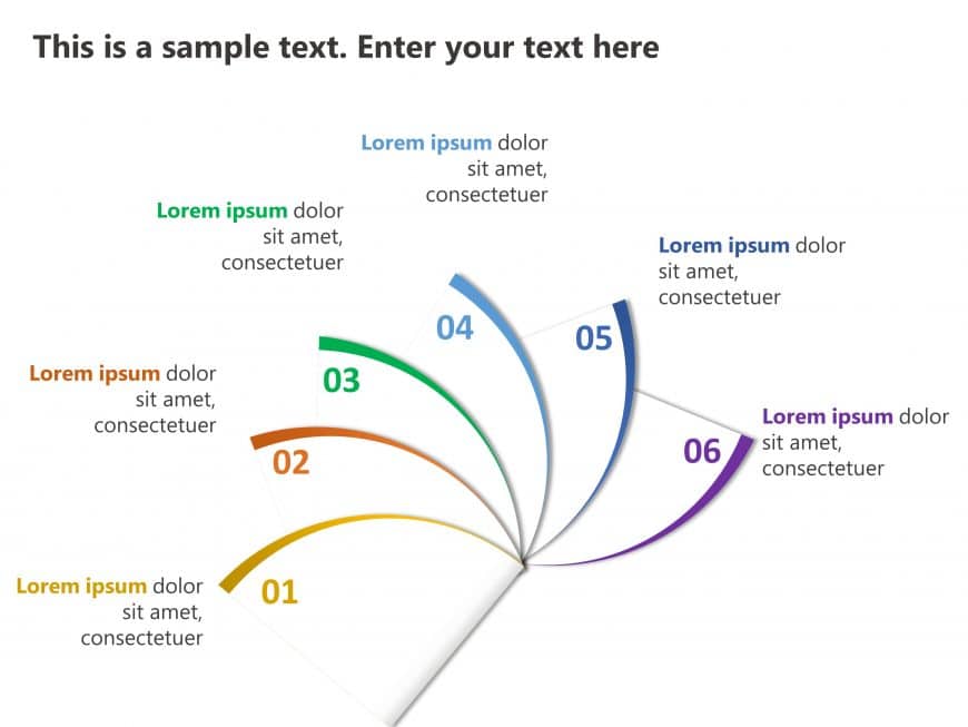 6 Steps Radial Strategy PowerPoint Template