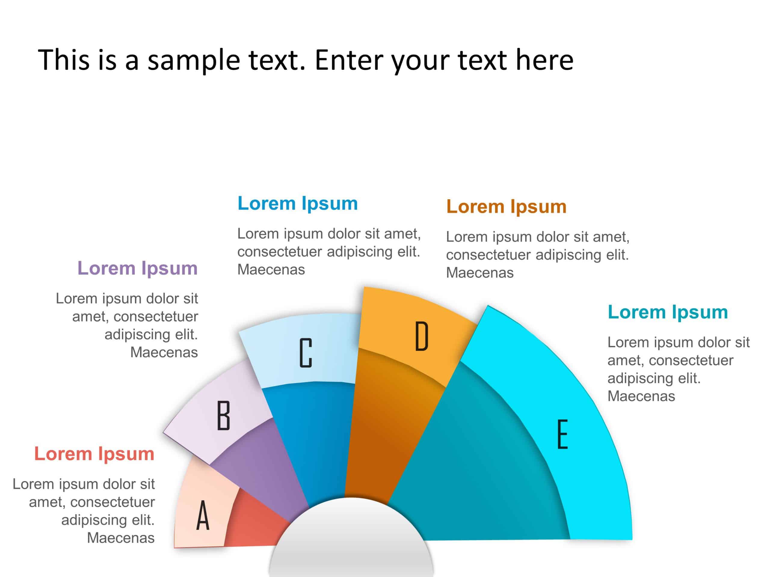 5 Steps Radial Strategy PowerPoint Template