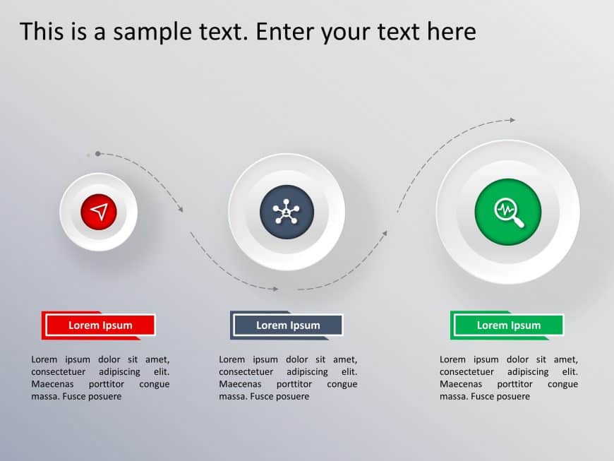 3 Steps Circular Process PowerPoint Template