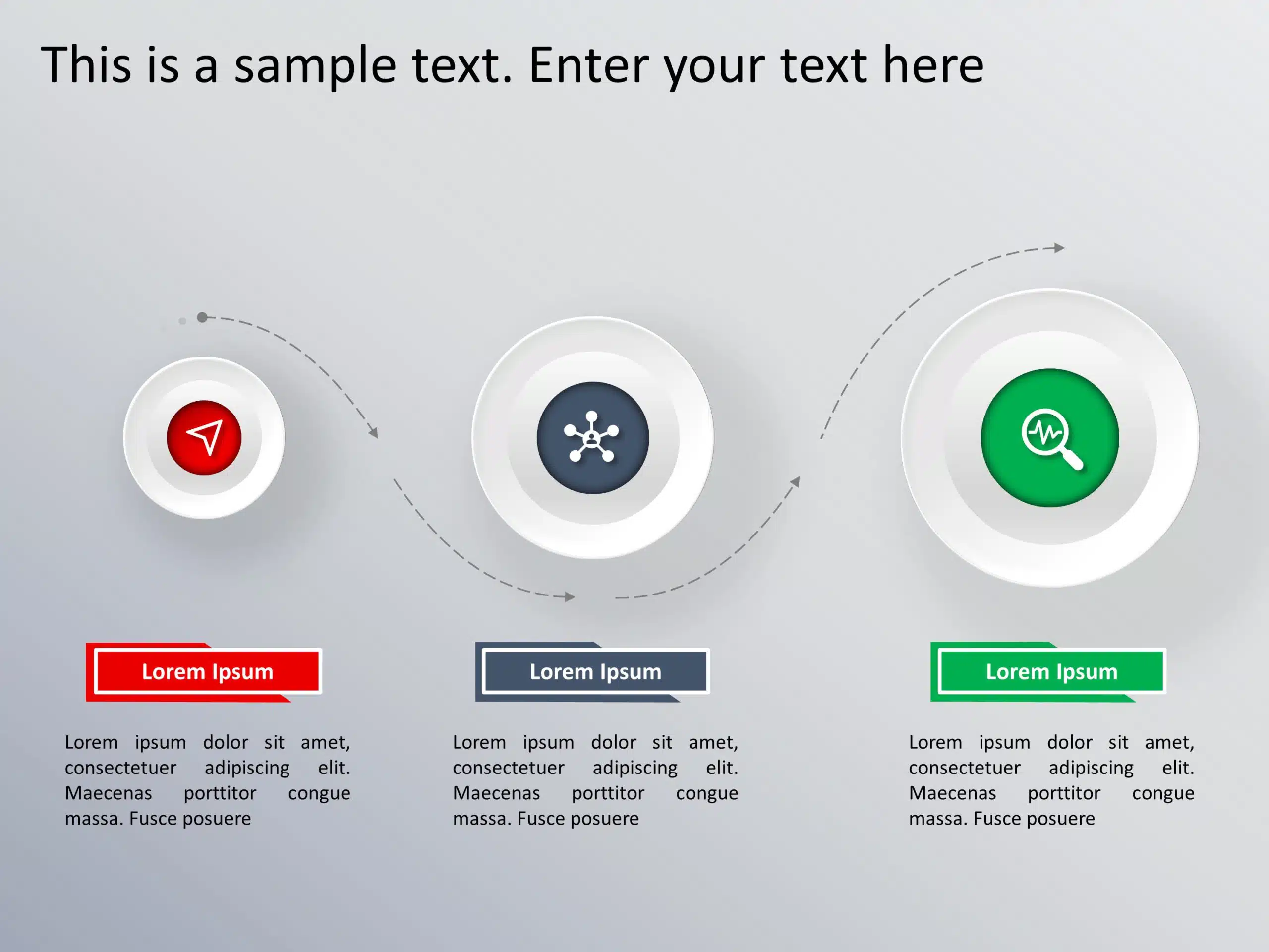 3 Steps Circular Process PowerPoint Template & Google Slides Theme