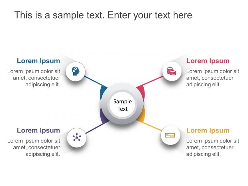 4 Steps Circular Product Features PowerPoint Template