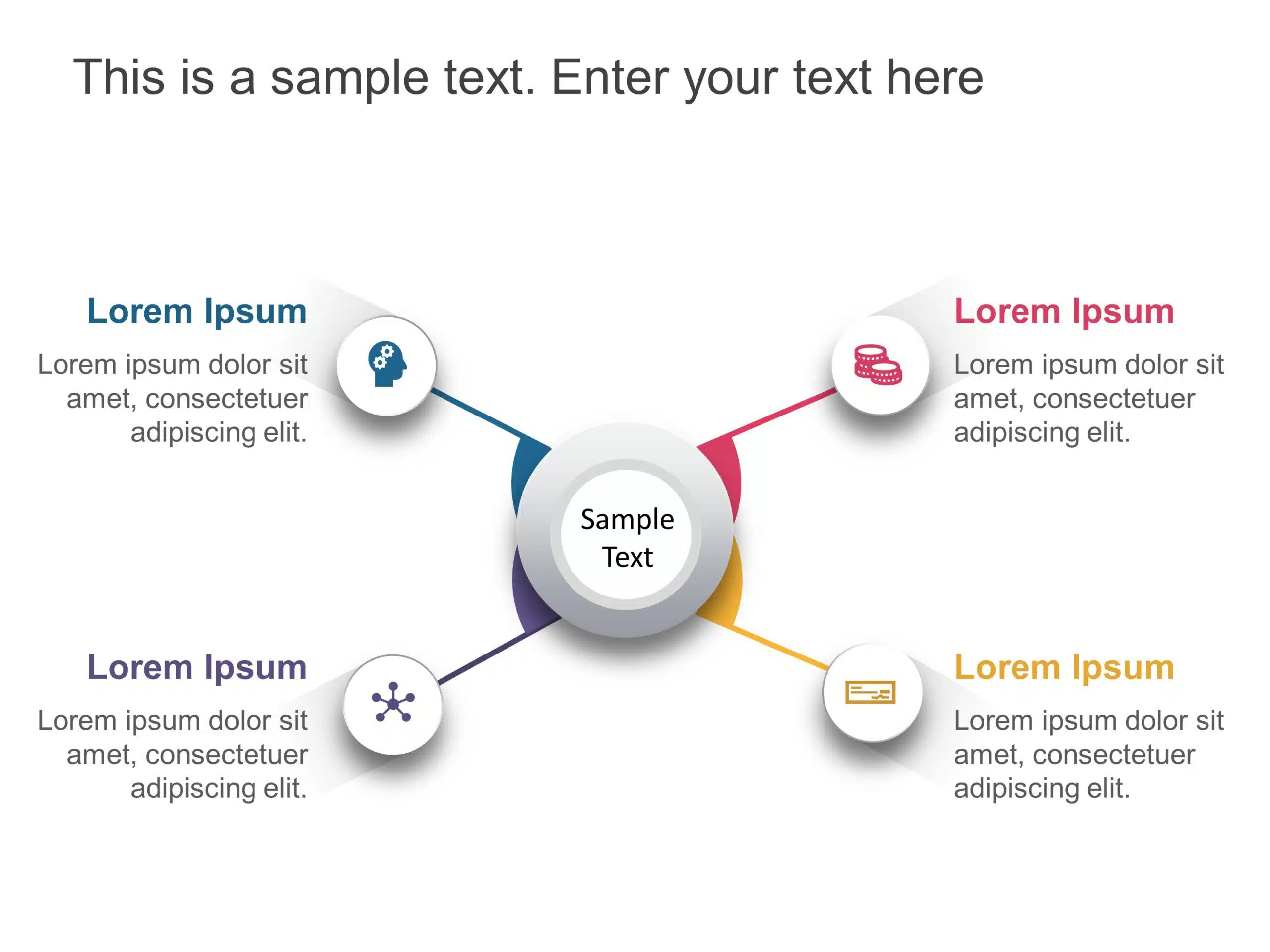 4 Steps Circular Product Features PowerPoint Template & Google Slides Theme