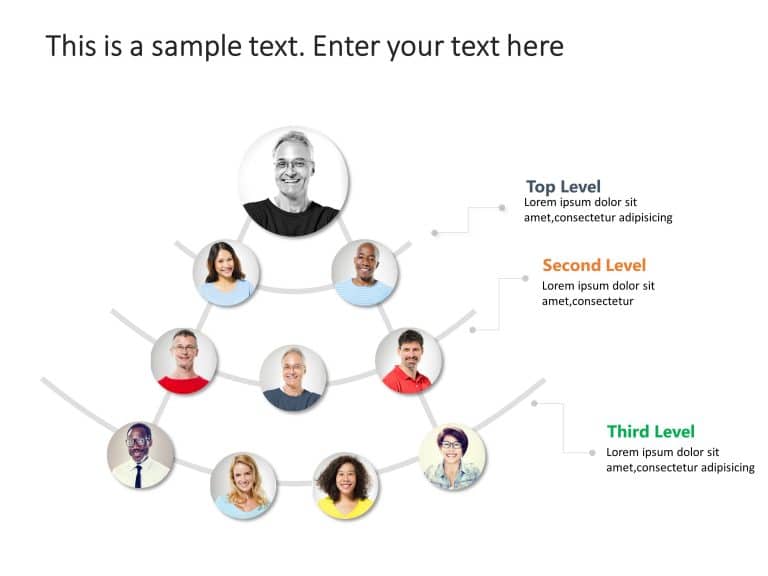 3 Level Org Chart PowerPoint Template & Google Slides Theme