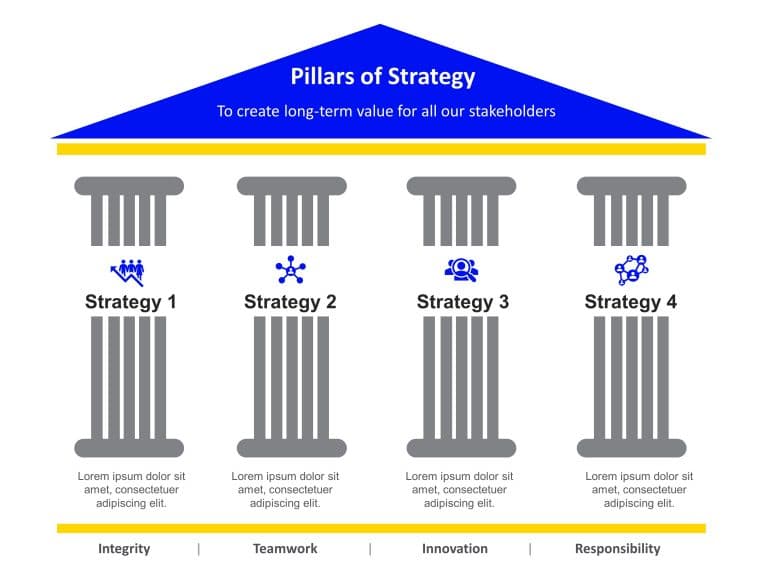 Business Strategy Pillars PowerPoint Template & Google Slides Theme