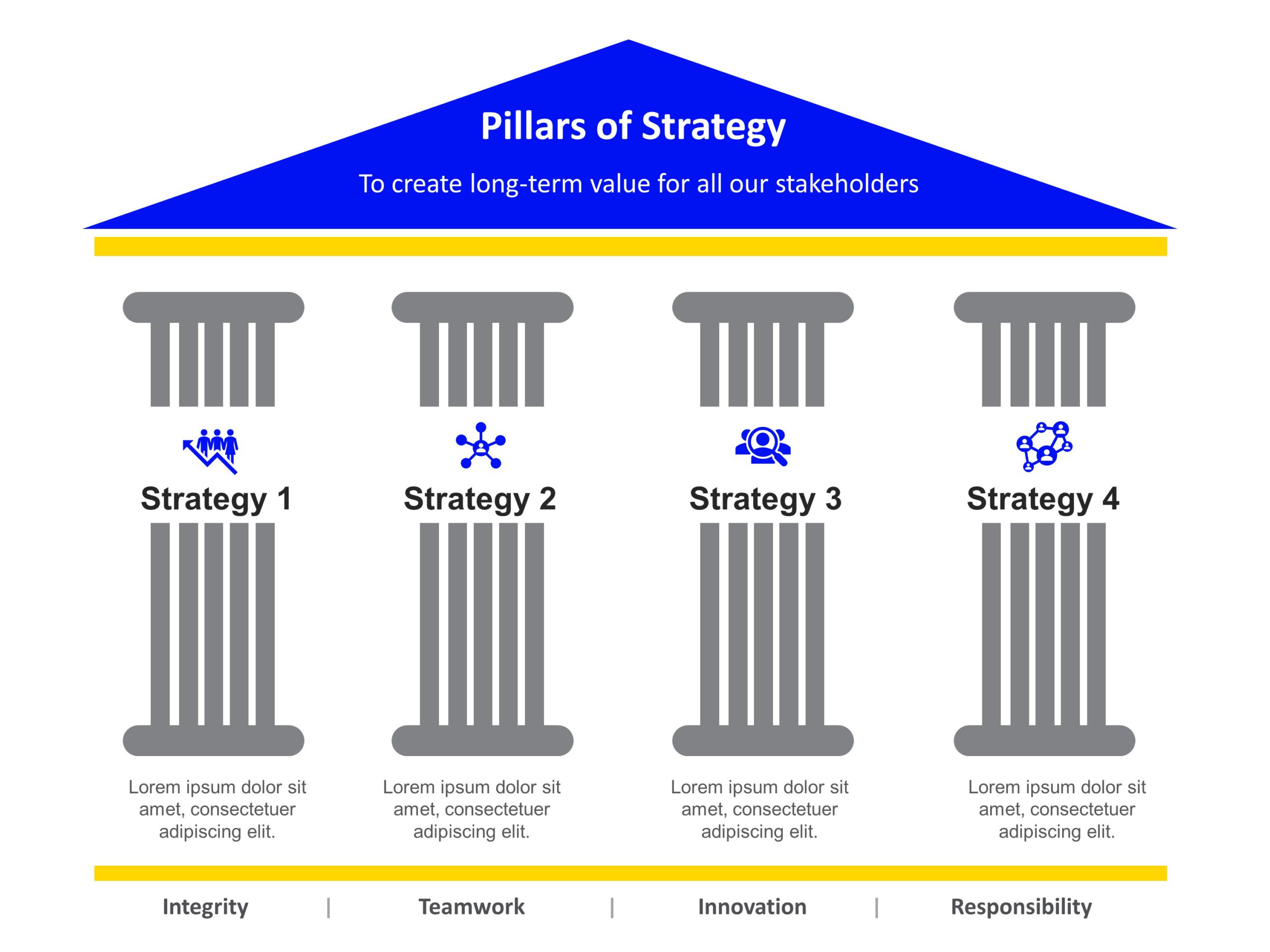 Business Strategy Pillars PowerPoint Template