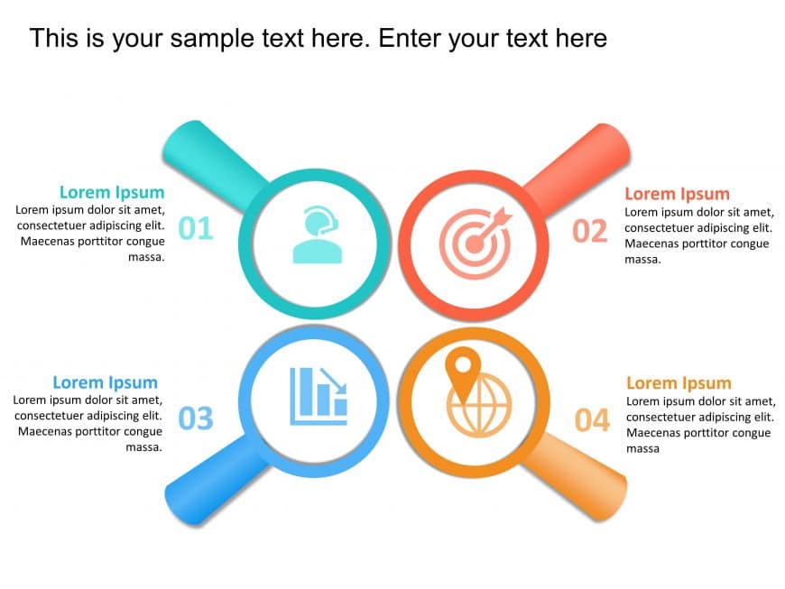 Animated Strategy Magnifying glass PowerPoint Template