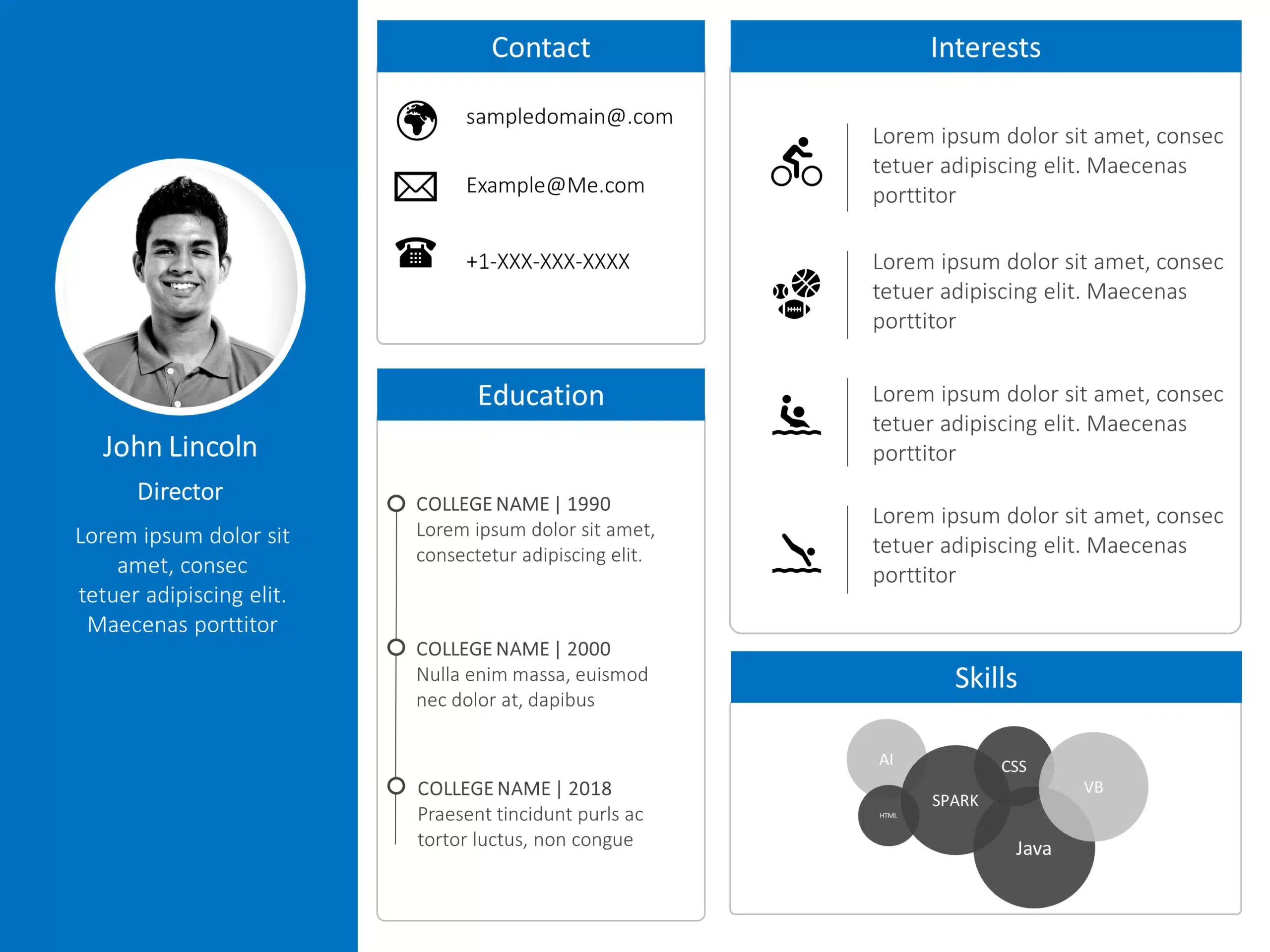 Employee Resume 6 PowerPoint Template & Google Slides Theme