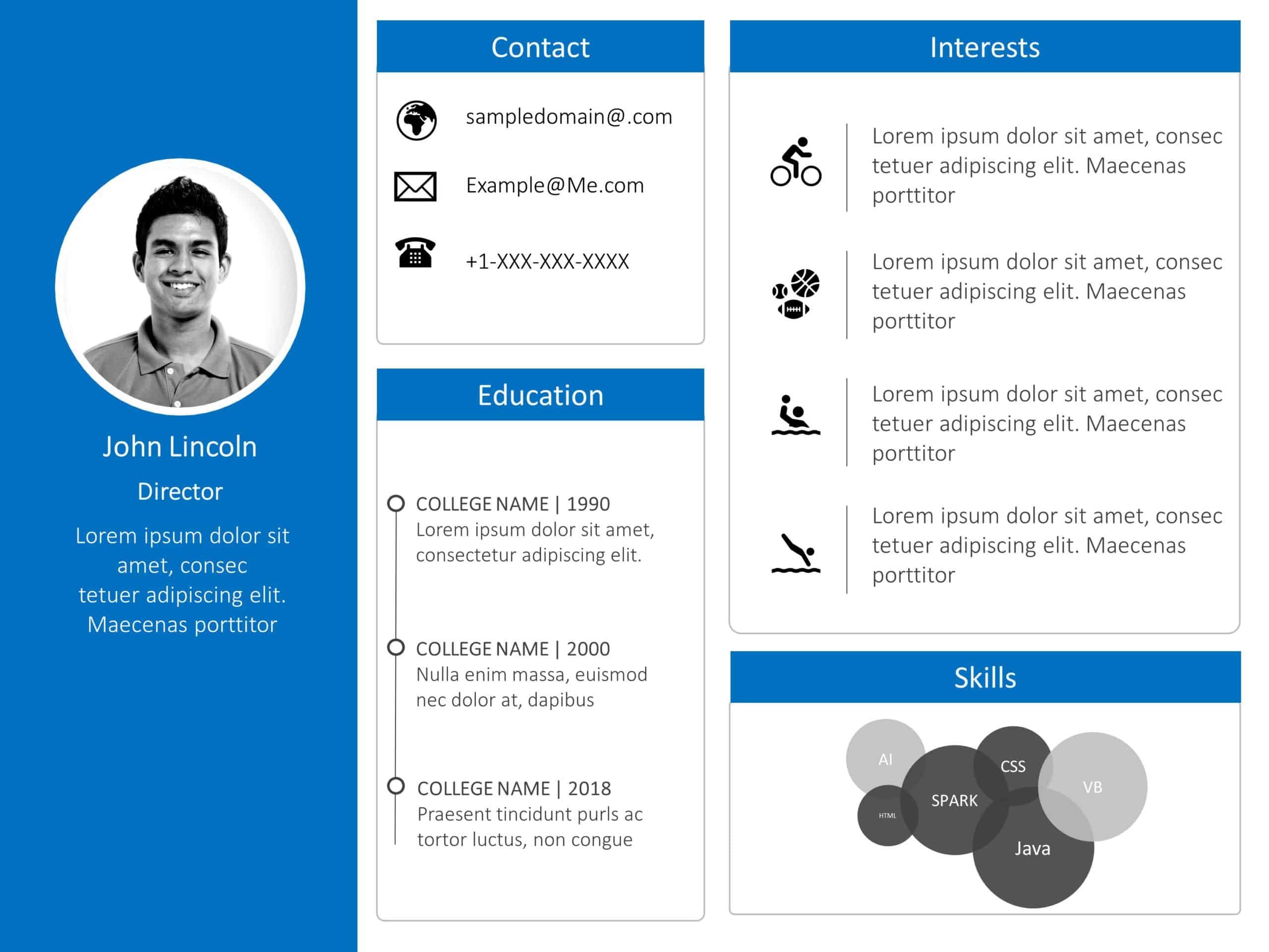 Creative 1 Page Resume Template Made In PowerPoint Design Templates 