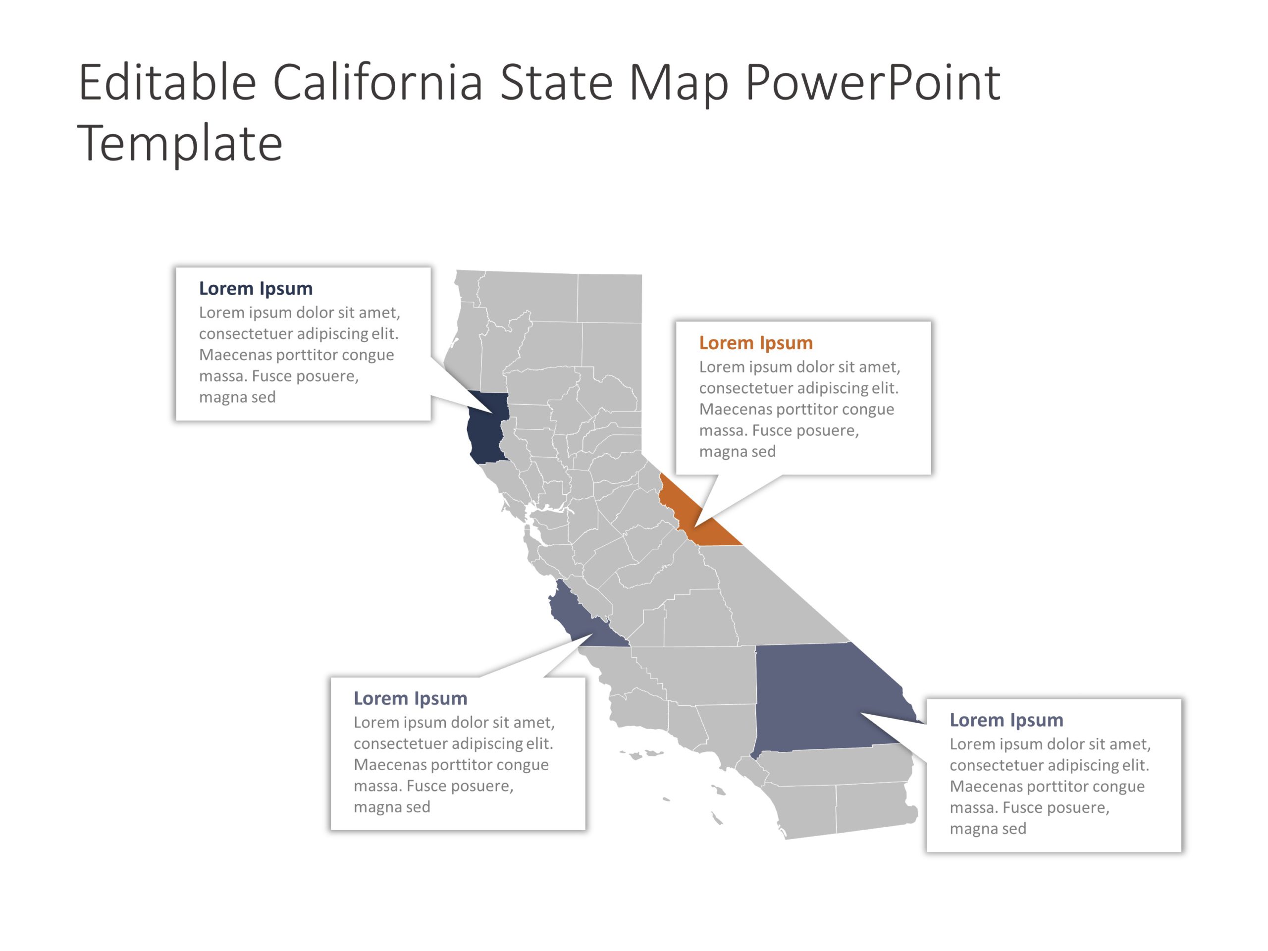 California Map 1 PowerPoint Template