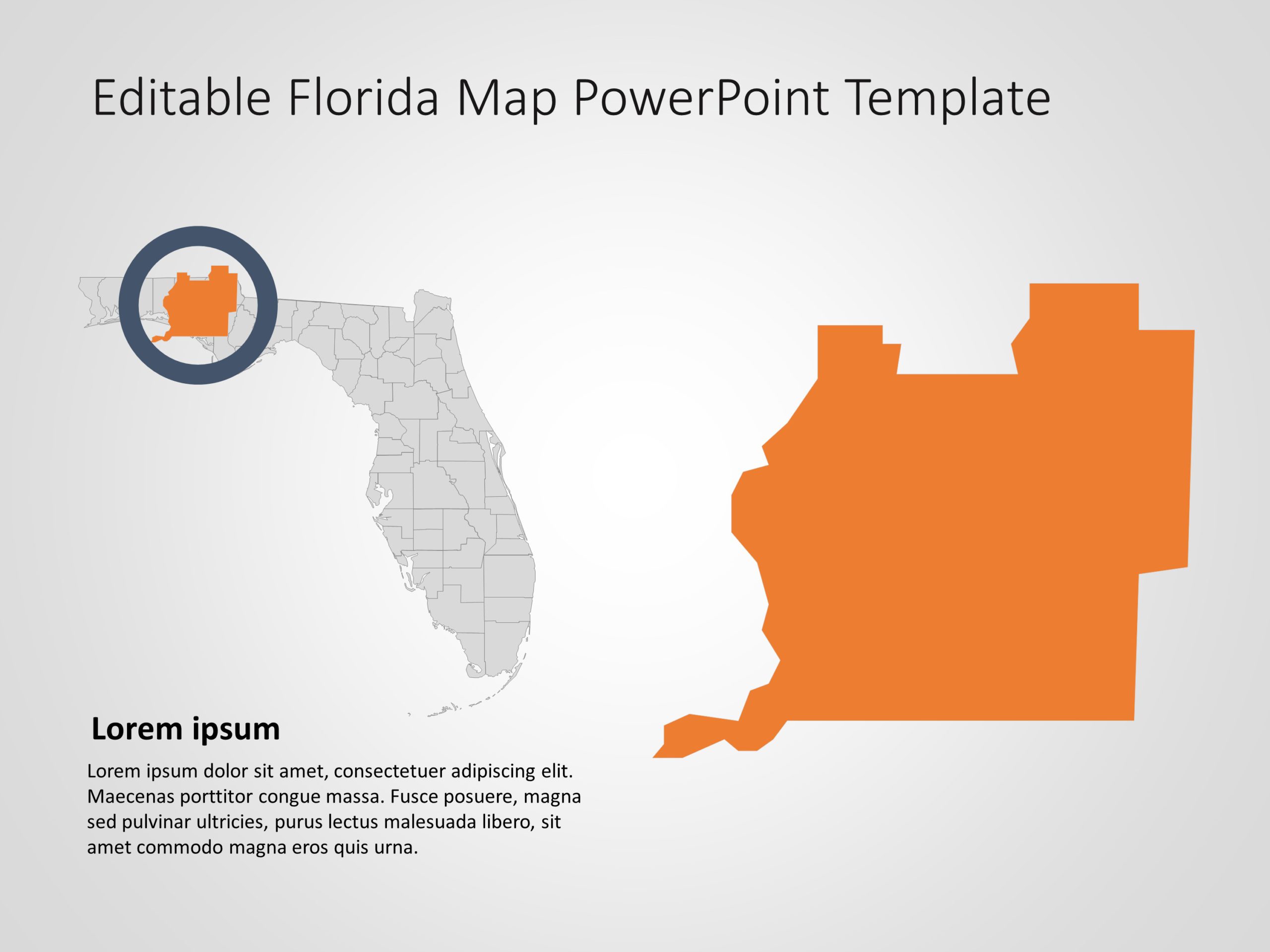 Florida Map 7 PowerPoint Template