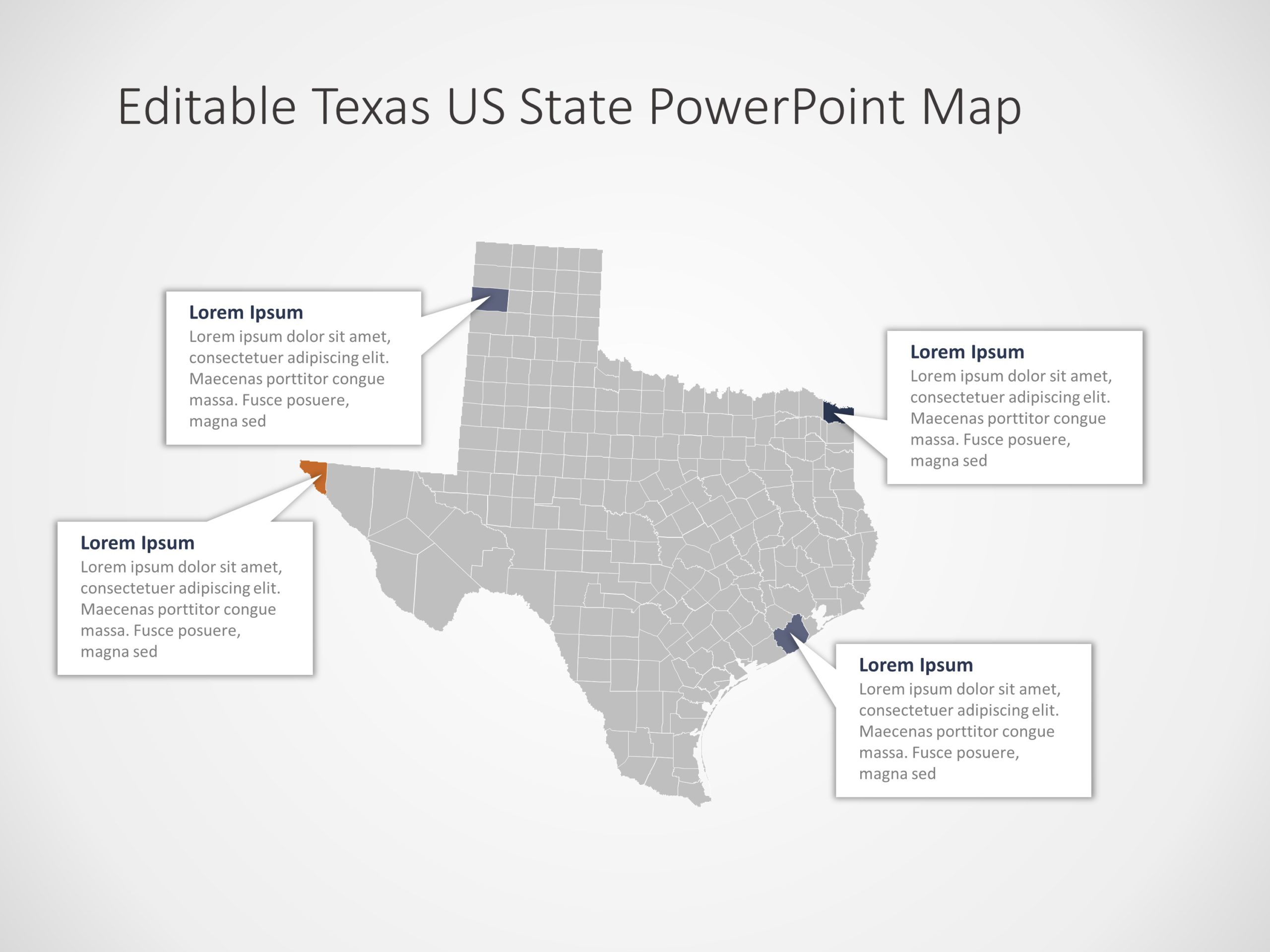 Texas Map 2 PowerPoint Template