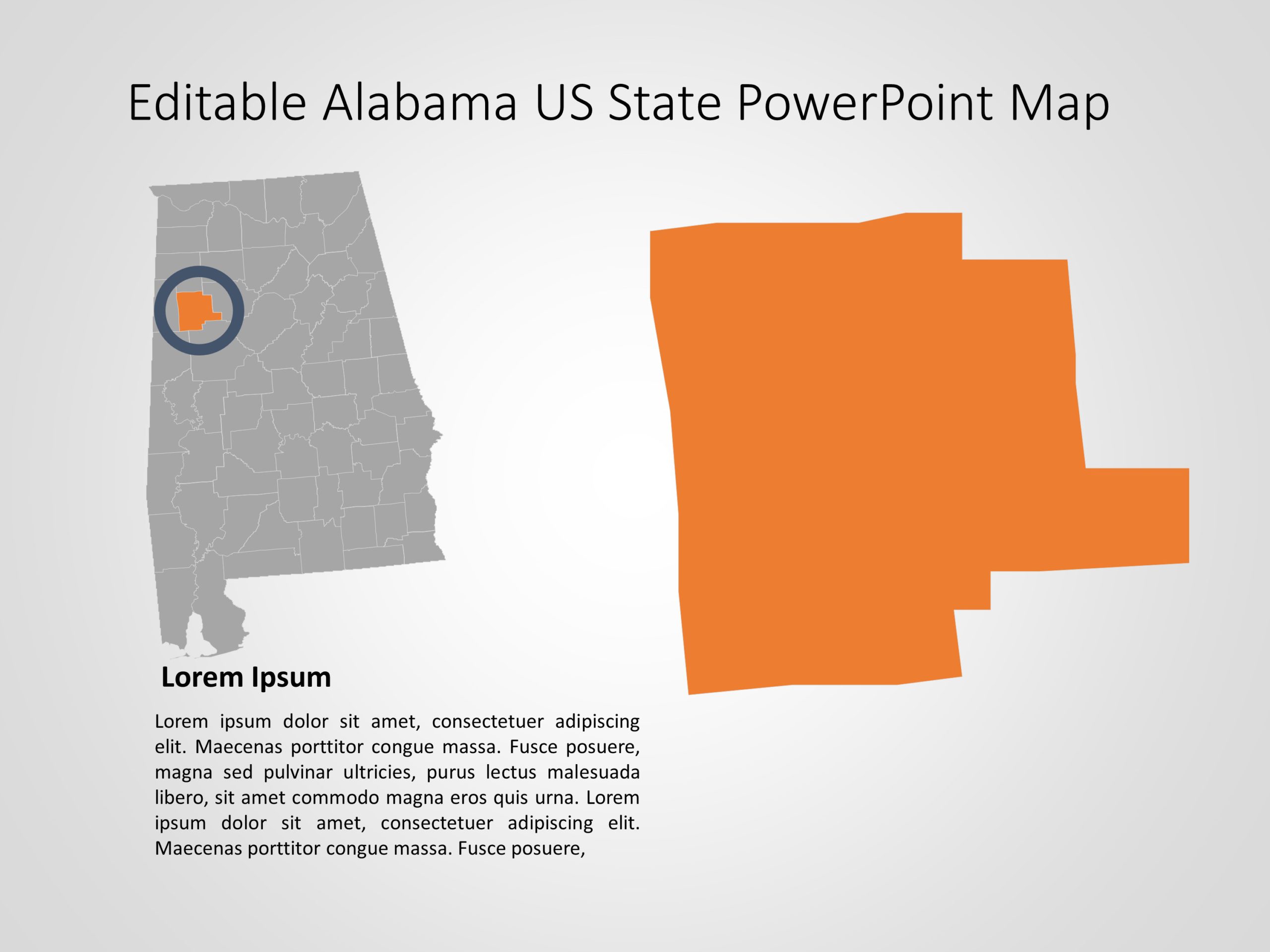Alabama Map 4 PowerPoint Template