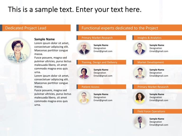 Project Team Organization Chart PowerPoint Template SlideUpLift