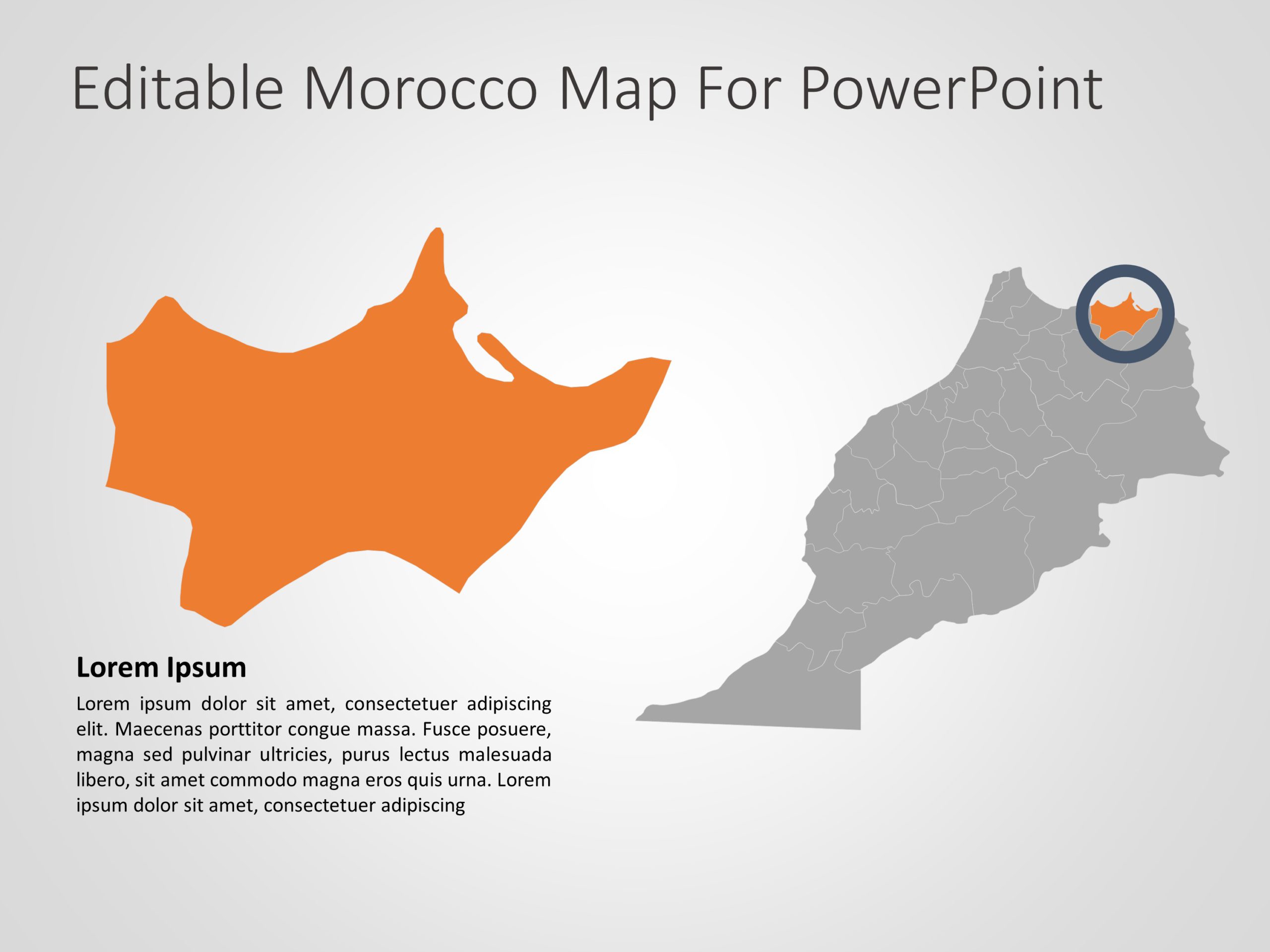 Morocco Map 5 PowerPoint Template