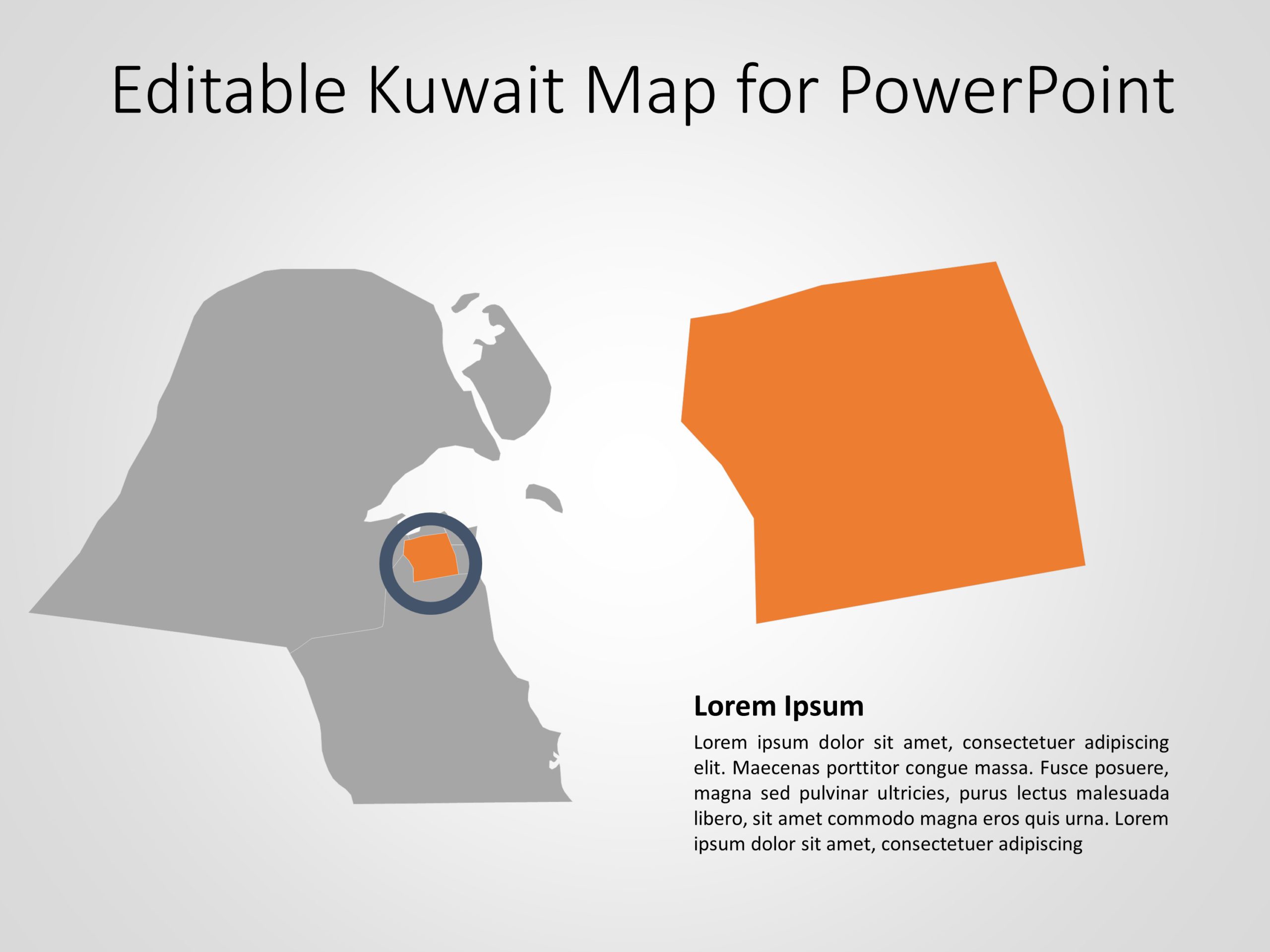 Kuwait Map 7 PowerPoint Template