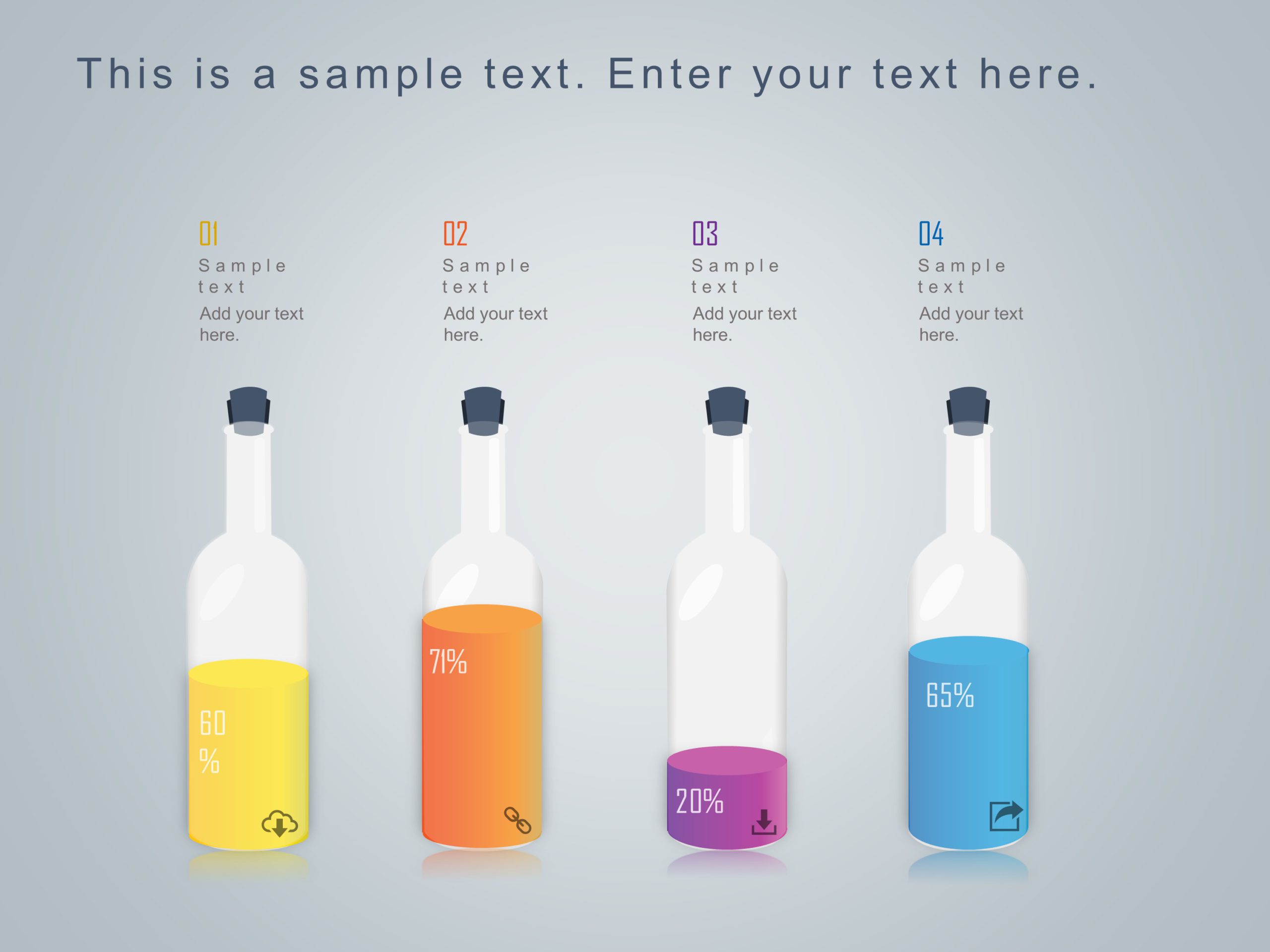 Market Share Bottles Infographic PowerPoint Template