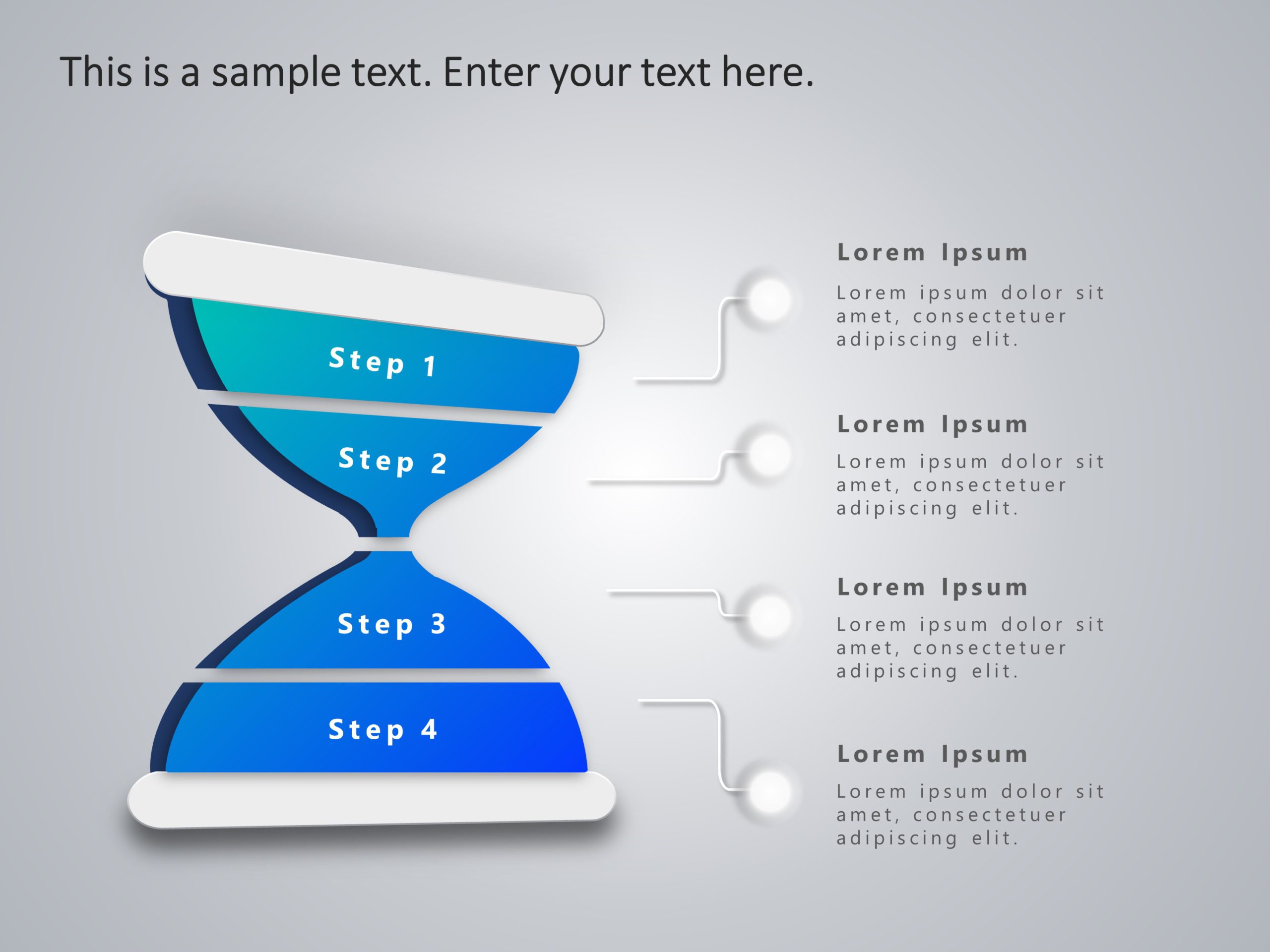 4 Steps Hourglass PowerPoint Template
