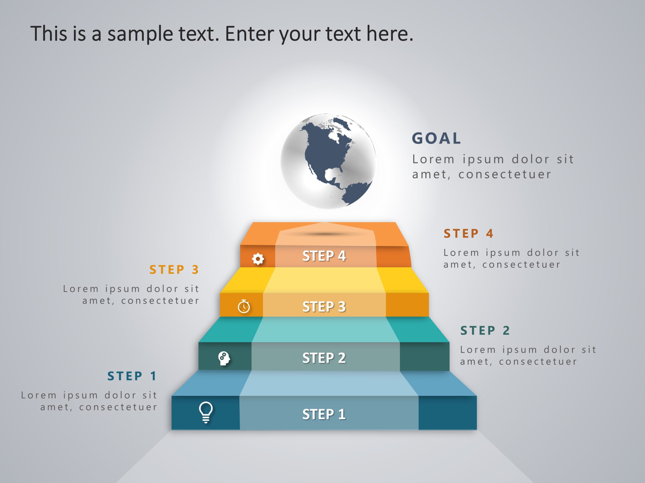 Strategy Development Ladder 4 Steps Business Strategy Ladder PowerPoint Template