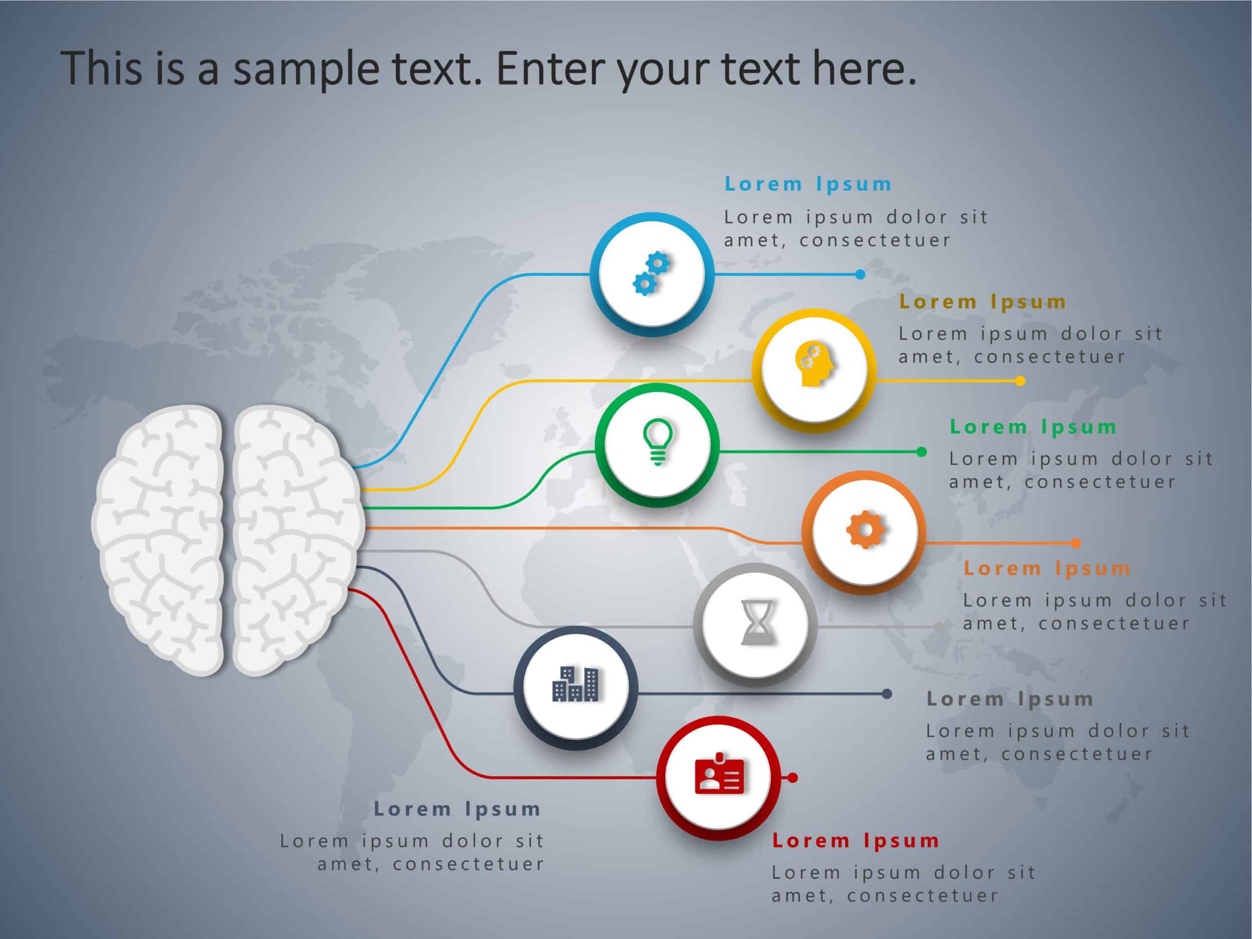 4 Steps Brain PowerPoint Template & Google Slides Theme