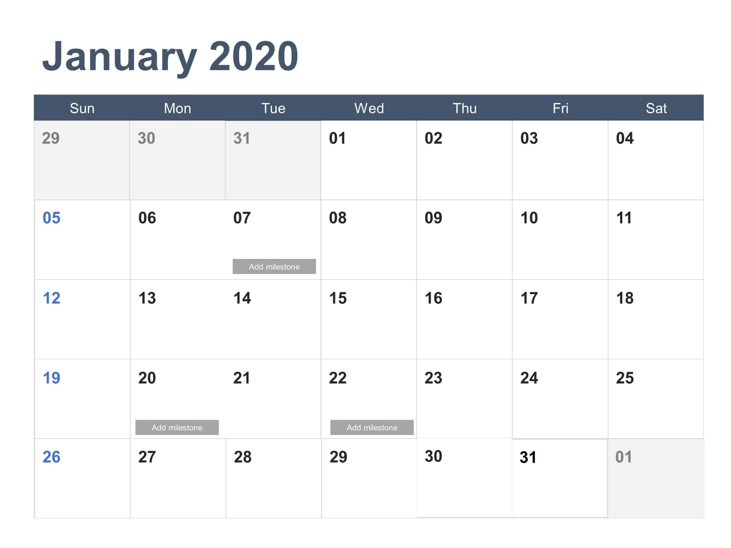 Calendar 2020 A PowerPoint Template