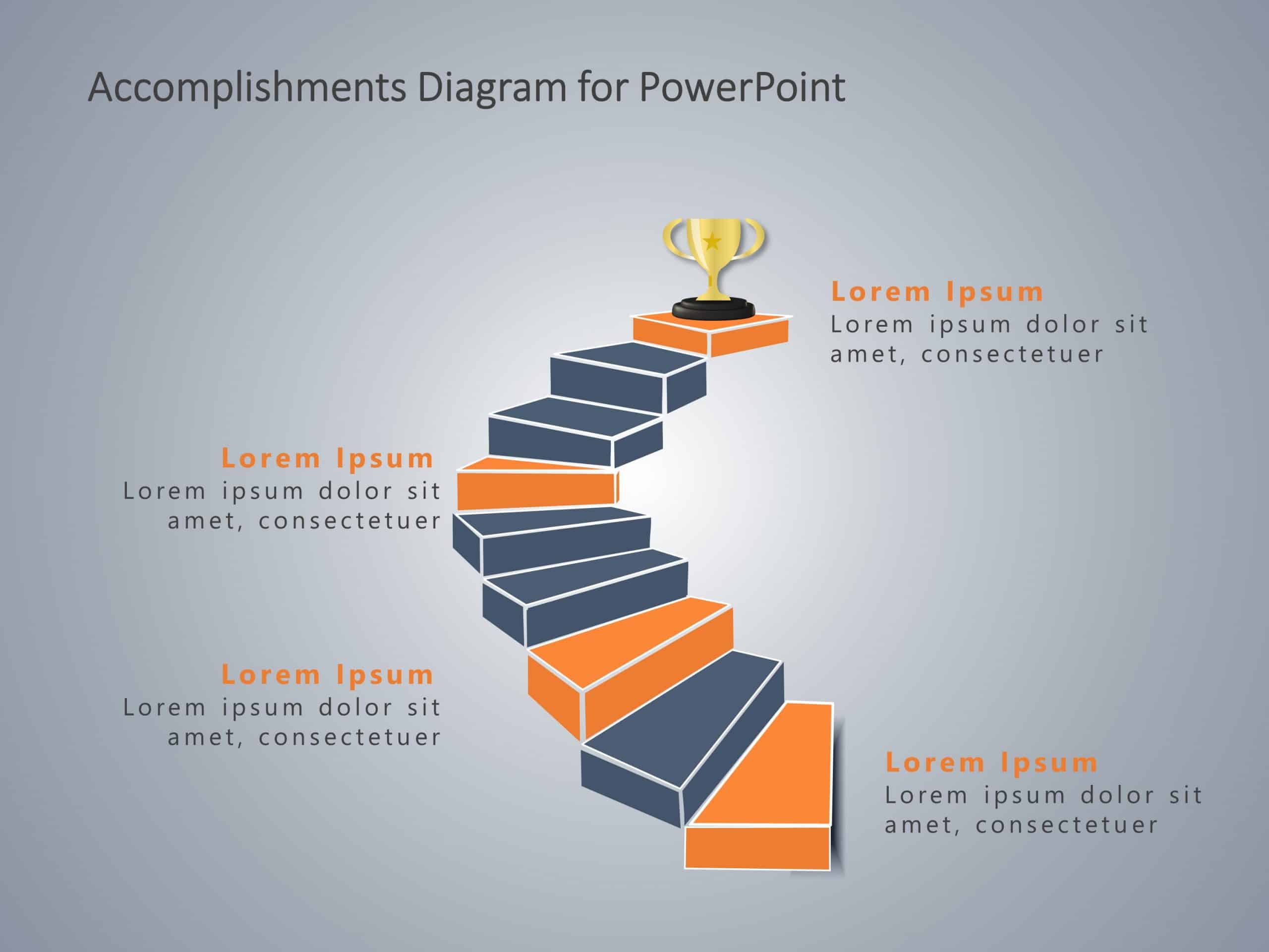 Accomplishments Staircase PowerPoint Template