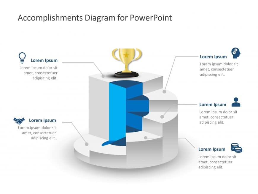 Career Accomplishments and Rewards Staircase PowerPoint Template