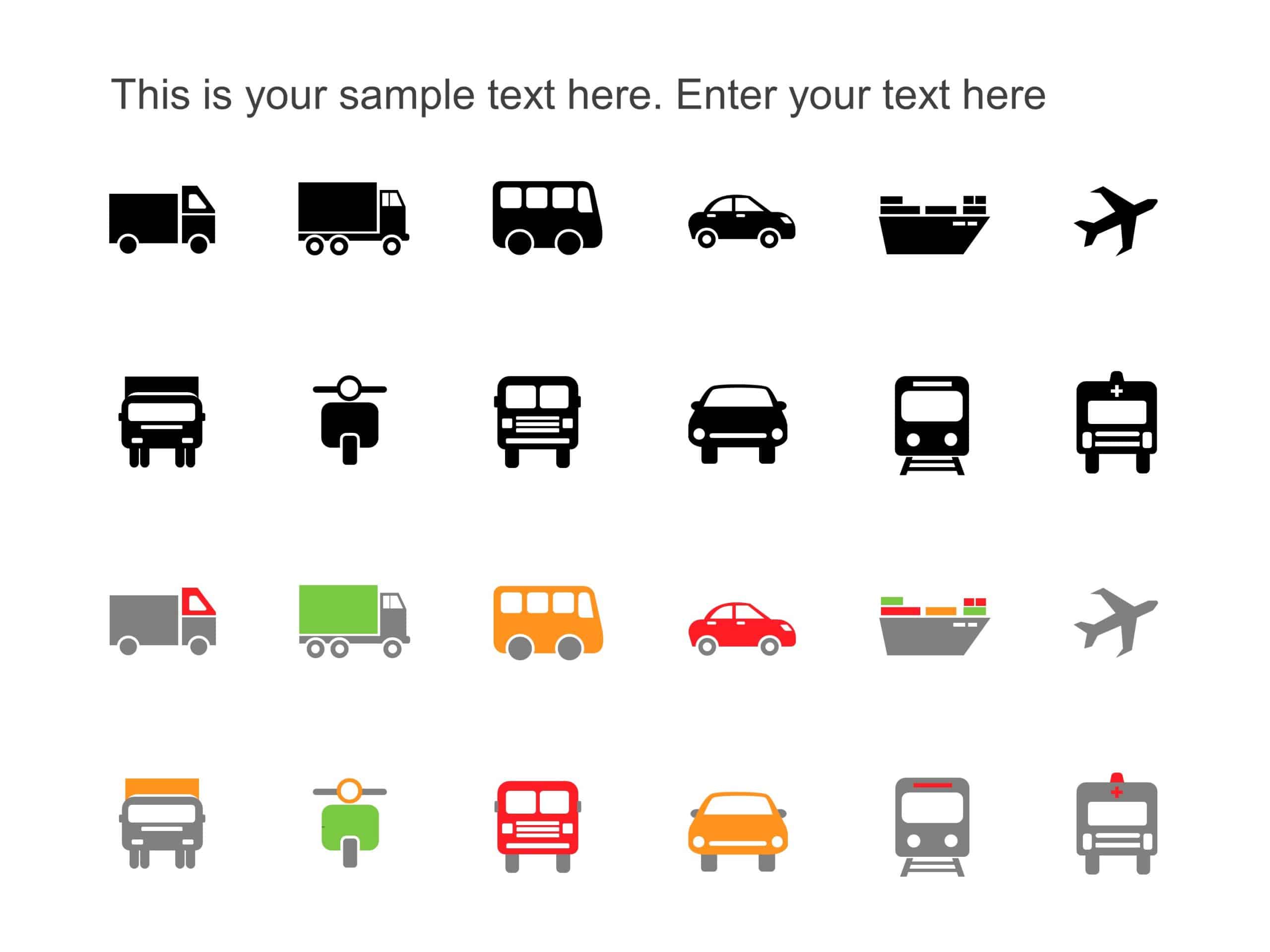 PowerPoint Icons Transportation PowerPoint Template