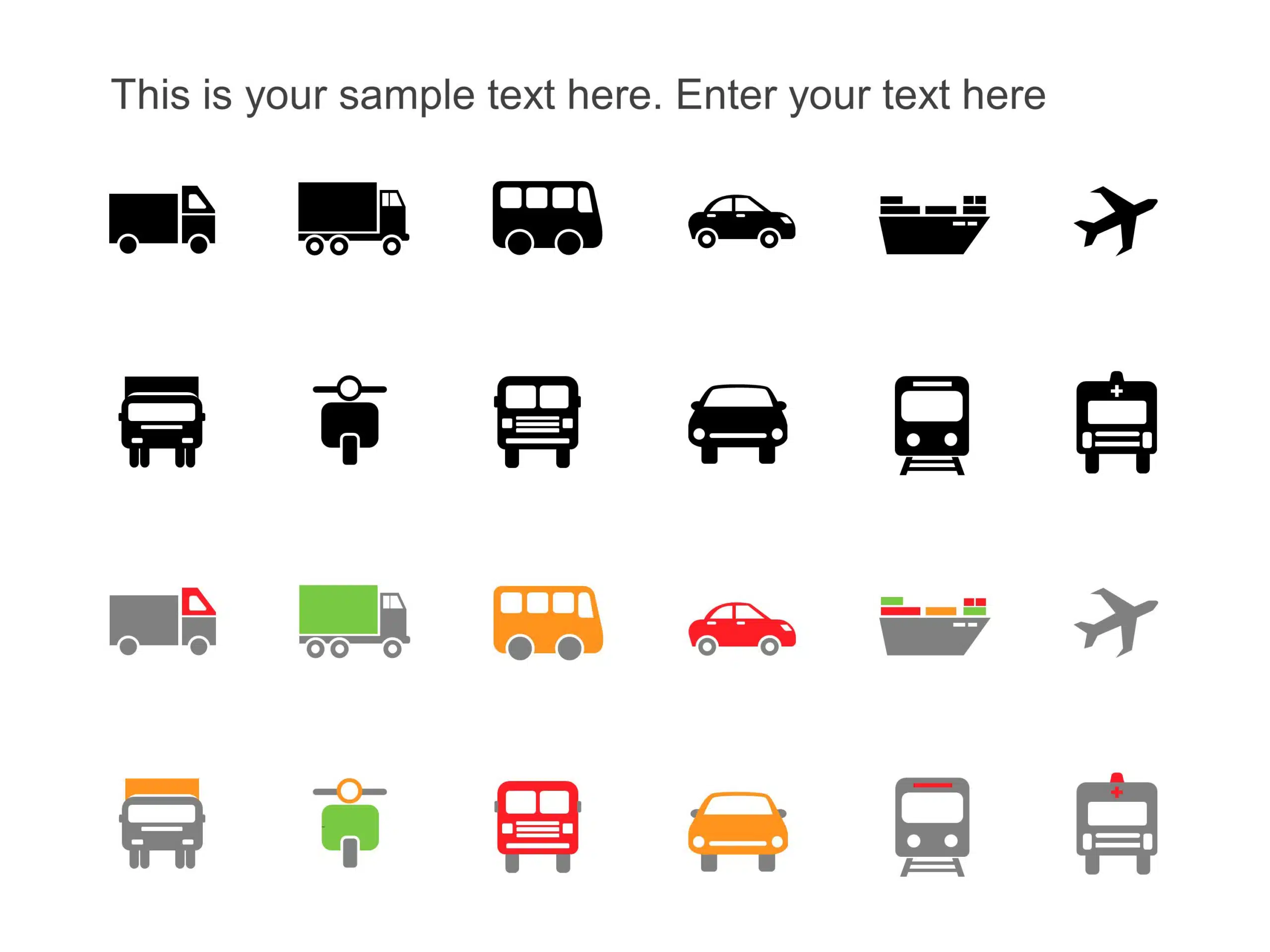 PowerPoint Icons Transportation PowerPoint Template & Google Slides Theme