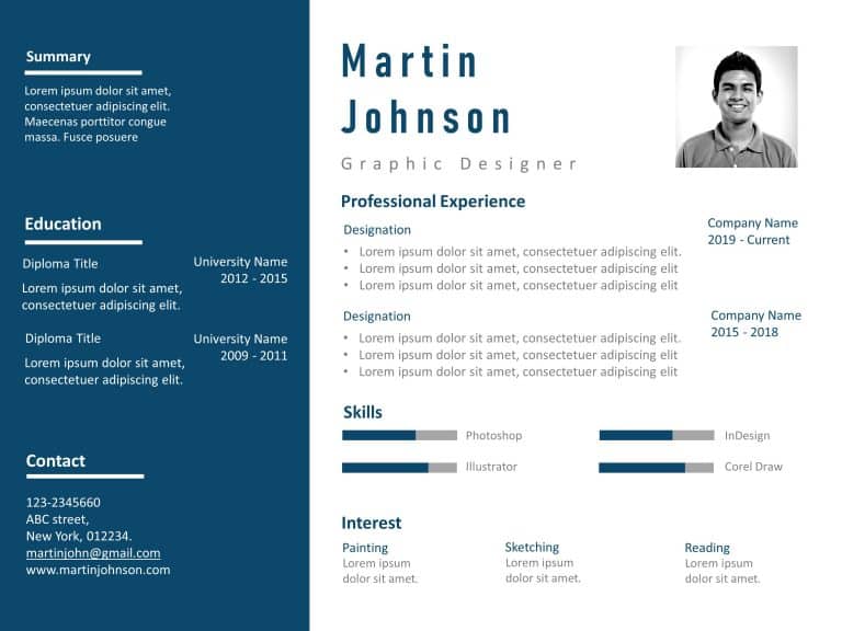Resume Professional Detailed PowerPoint Template