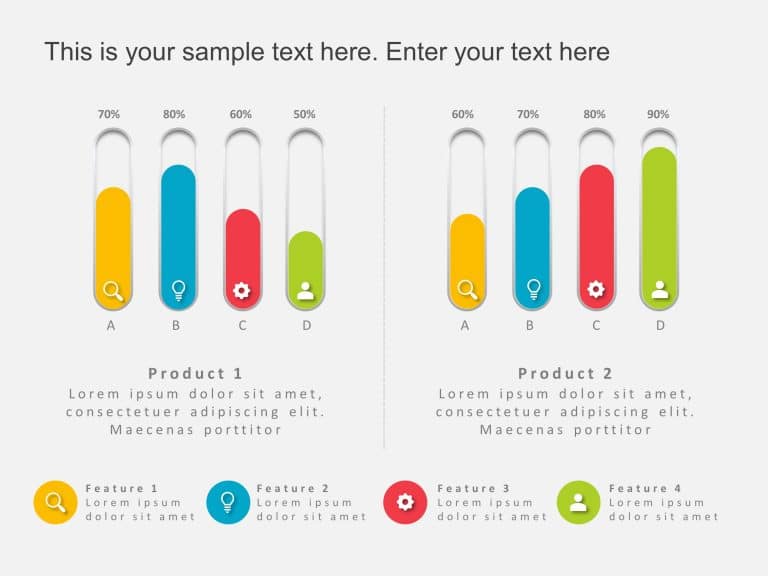 Product Comparison Graph Charts PowerPoint Template