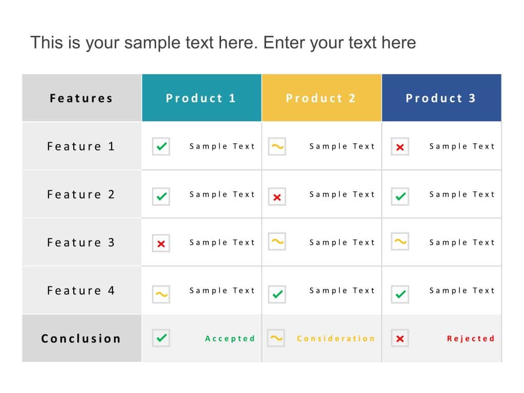 Feature Comparison Table PowerPoint Template