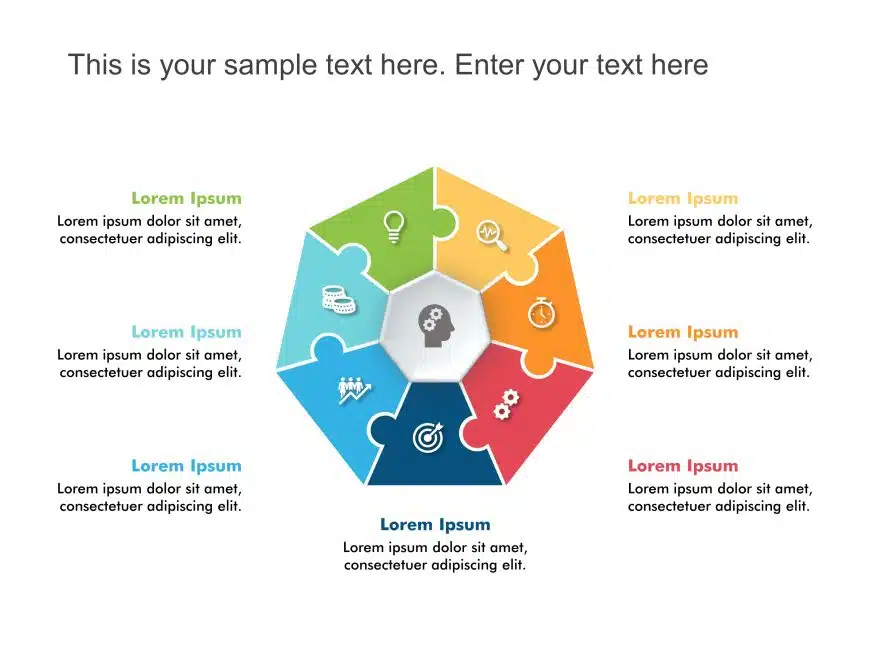 Heptagon Strategy Puzzle PowerPoint Template