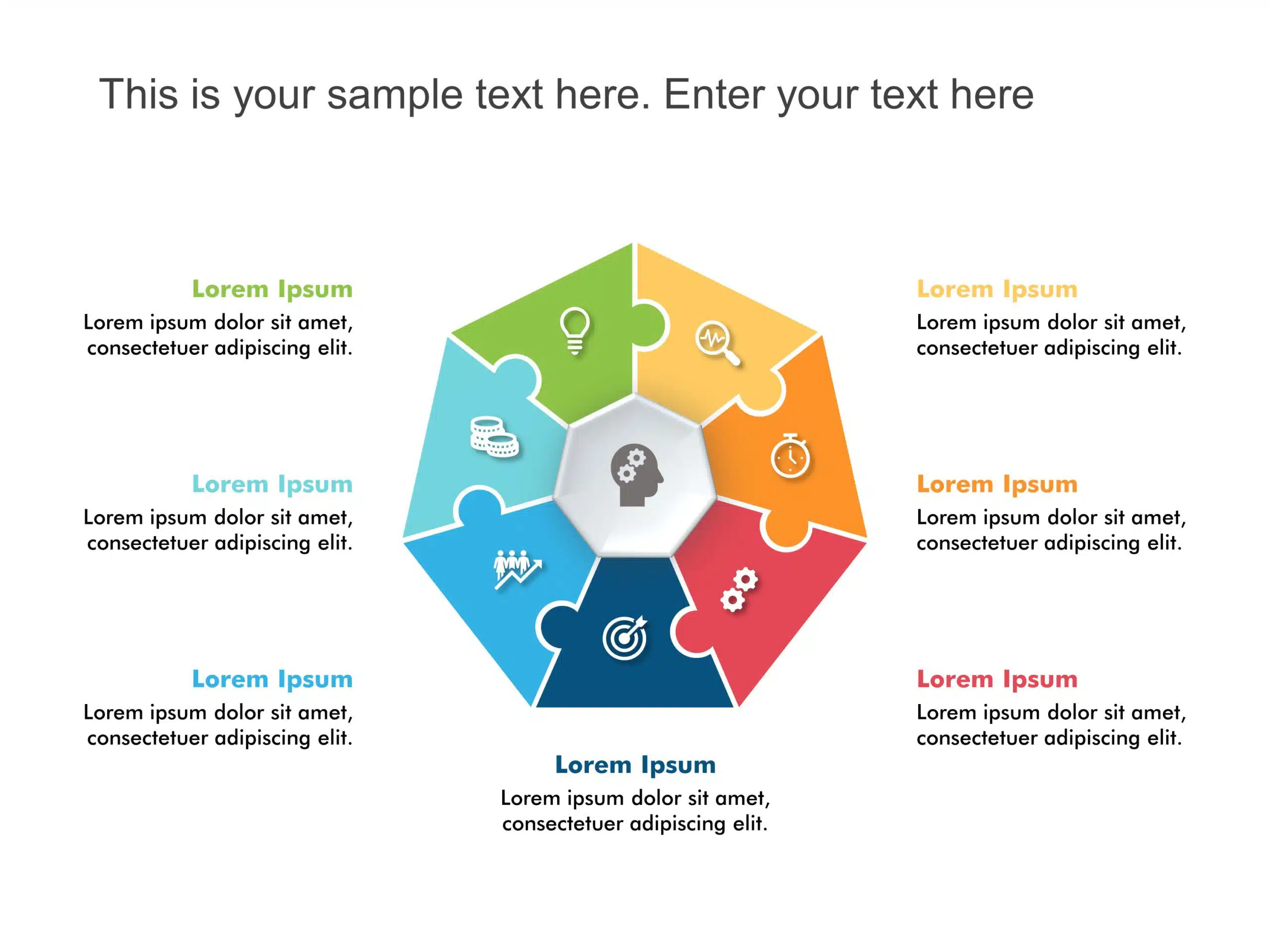 Heptagon Strategy Puzzle PowerPoint Template & Google Slides Theme