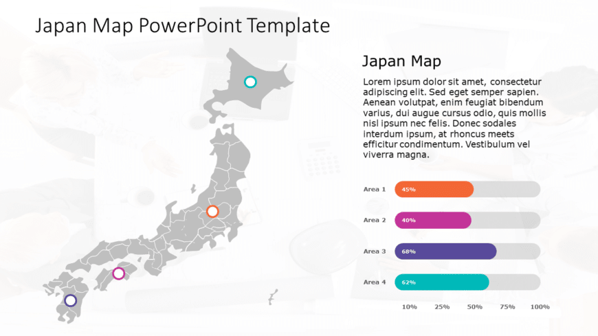 Japan Map 9 PowerPoint Template