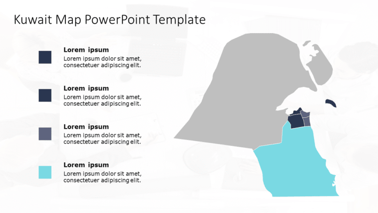 Kuwait Map 6 PowerPoint Template & Google Slides Theme