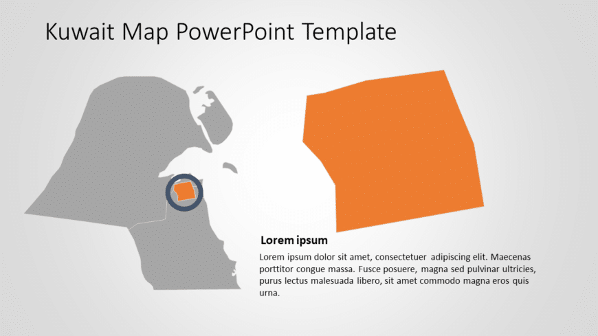 Kuwait Map 7 PowerPoint Template